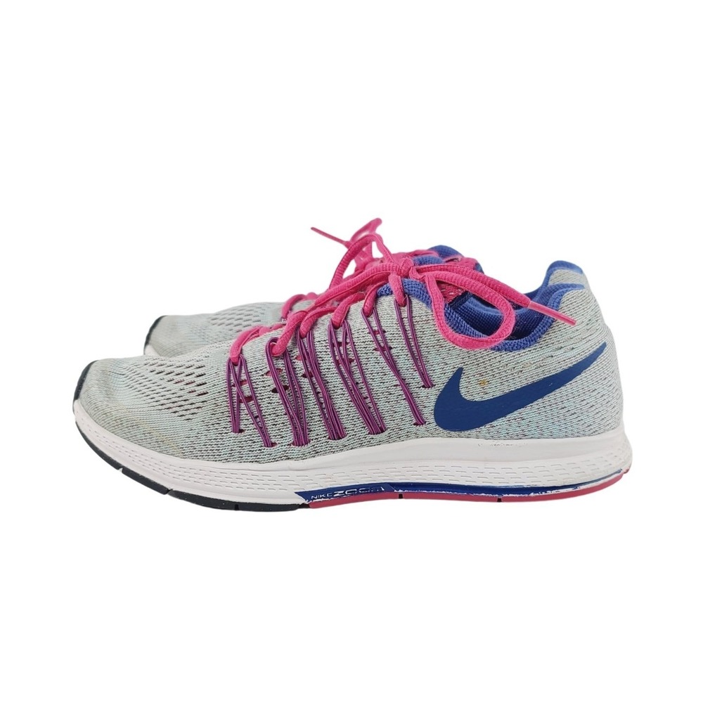 Nike, Lace Up Athletic / Performance Running Shoes, Youth Size 6Y Gray Pink Blue